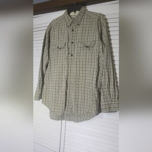 Wrangler Rugged Wear Long Sleeve Mens Plaid Button Up Large